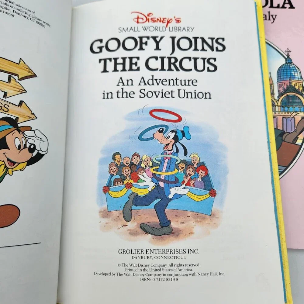VINTAGE Disney Children's Book Bundle Goofy Small World Library 1980s Books Mick